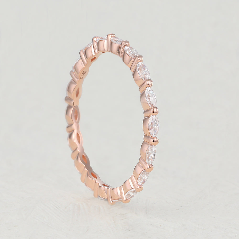 Gabriella-1.44 TCW Marquise Moissanite Full Eternity Wedding Band