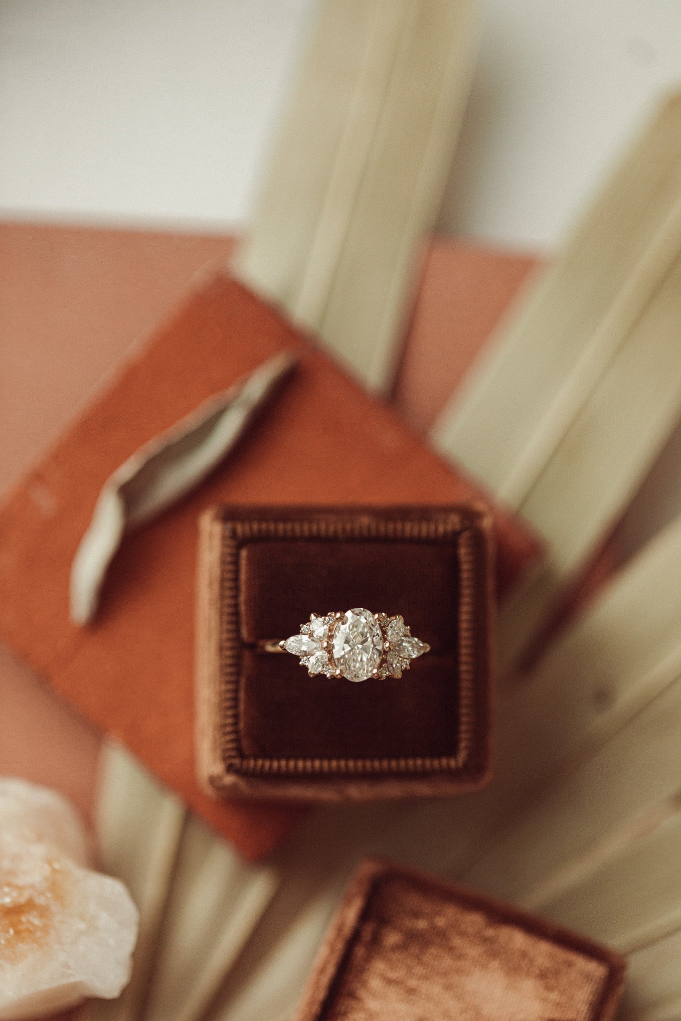 1.50 -3.0 CT Carats Oval Cut Moissanite diamond Cluster Style Engagement Ring