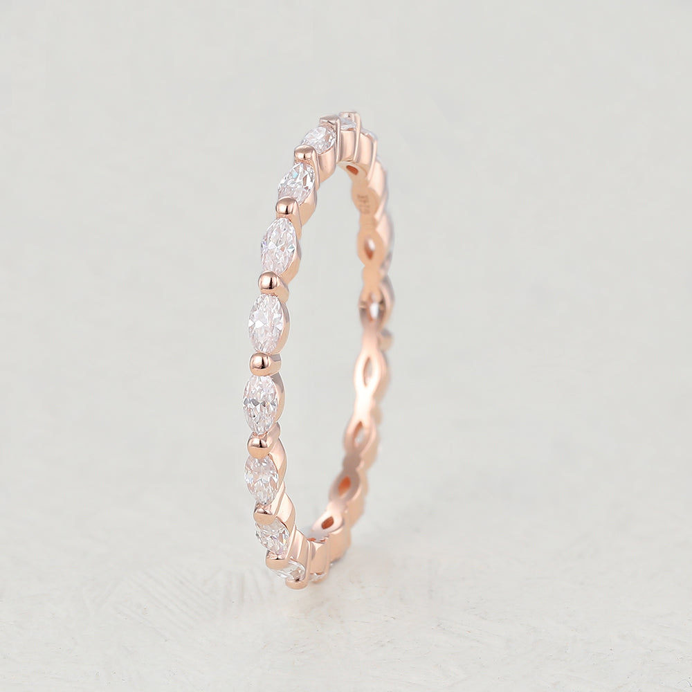 Gabriella-1.44 TCW Marquise Moissanite Full Eternity Wedding Band
