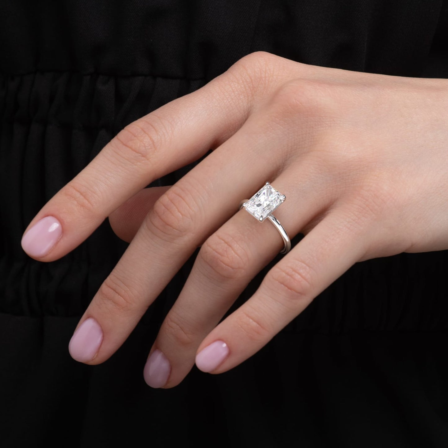 Caroline-2.0 Carats Radiant Moissanite Solitaire Engagement Ring