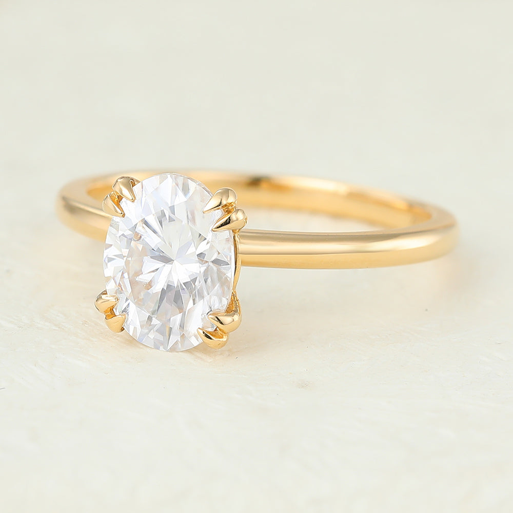 Camille-1.33 Carats Oval Moissanite Solitaire Engagement Ring