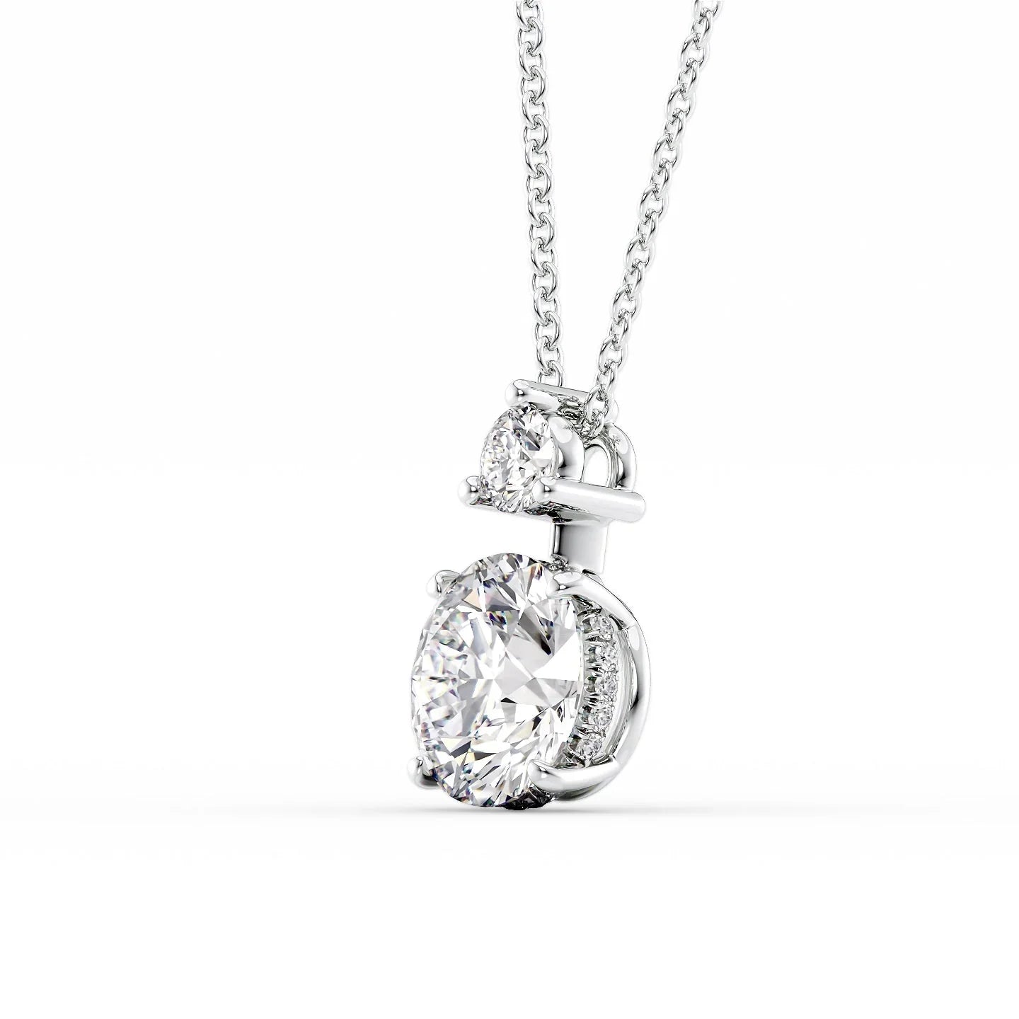 Leah-2.0 Carats Round Moissanite Solitaire Necklace