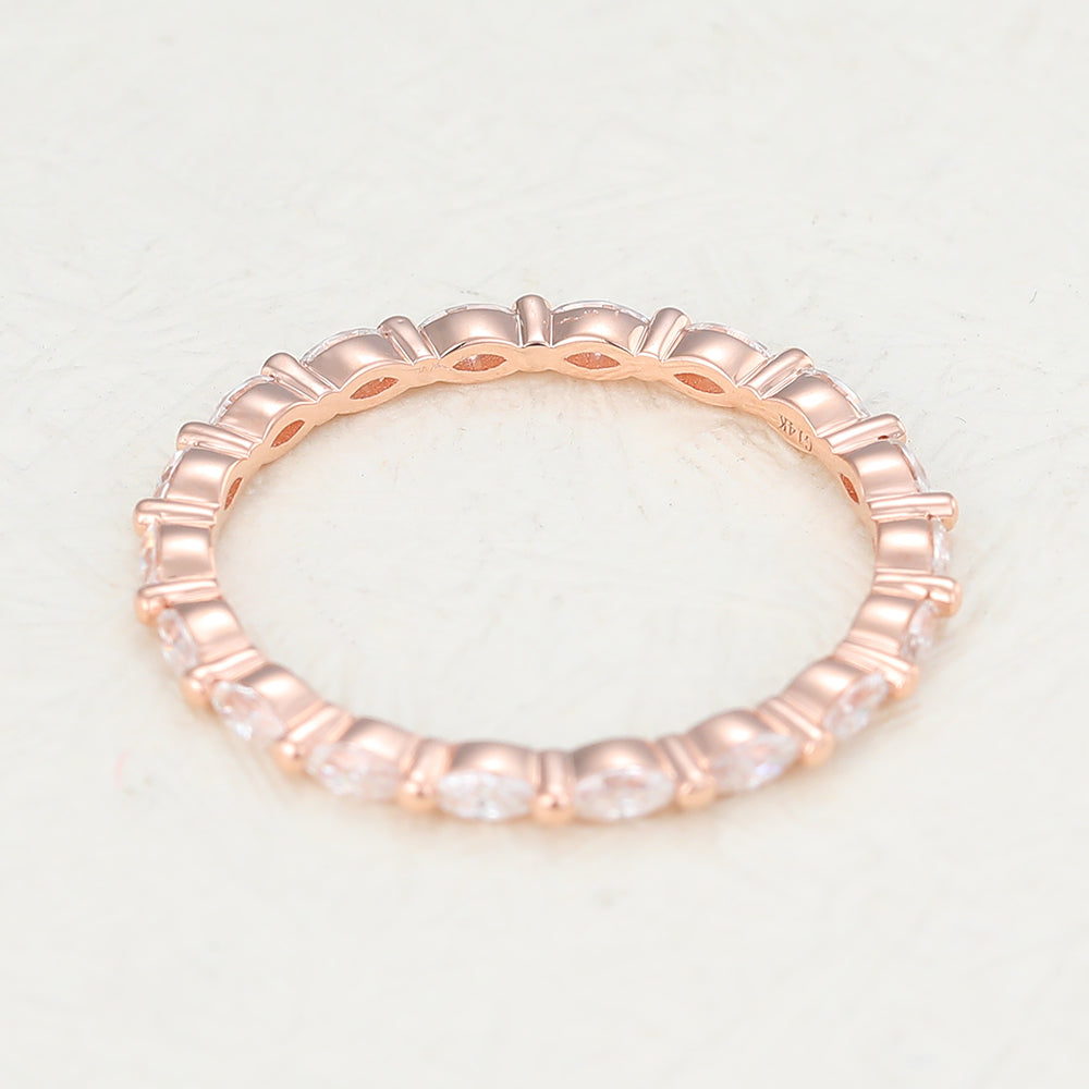 Gabriella-1.44 TCW Marquise Moissanite Full Eternity Wedding Band