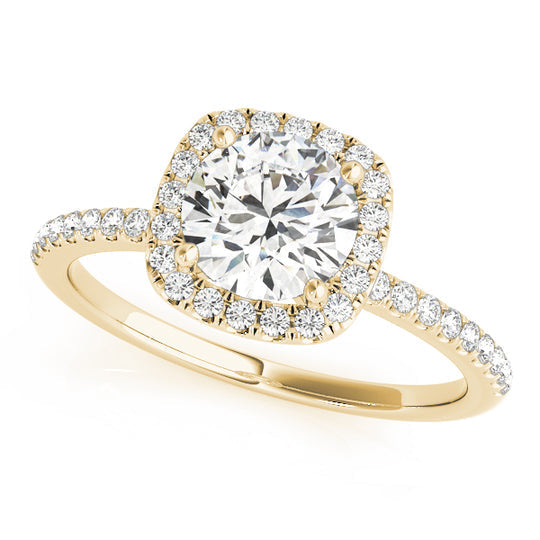 Rylee-2.0 Carats Round Moissanite Pave Engagement Ring