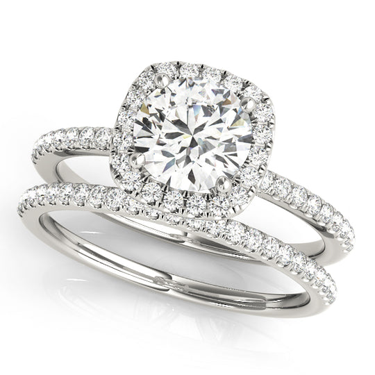 Rylee-2.0 Carats Round Moissanite Pave Engagement Ring