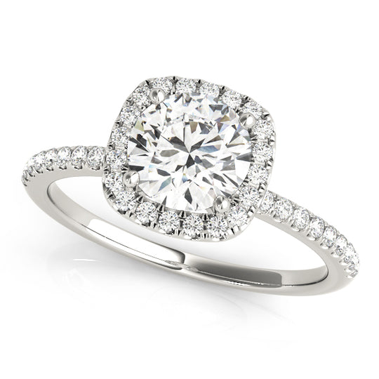 Rylee-2.0 Carats Round Moissanite Pave Engagement Ring