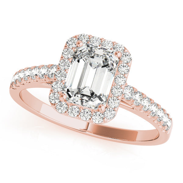 Mary-2.0 Carats Emerald Moissanite Halo & Pave Engagement Ring