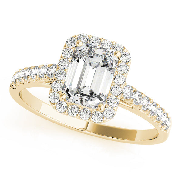 Mary-2.0 Carats Emerald Moissanite Halo & Pave Engagement Ring