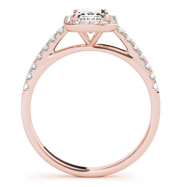 Mary-2.0 Carats Emerald Moissanite Halo & Pave Engagement Ring