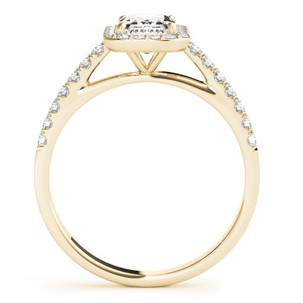 Mary-2.0 Carats Emerald Moissanite Halo & Pave Engagement Ring