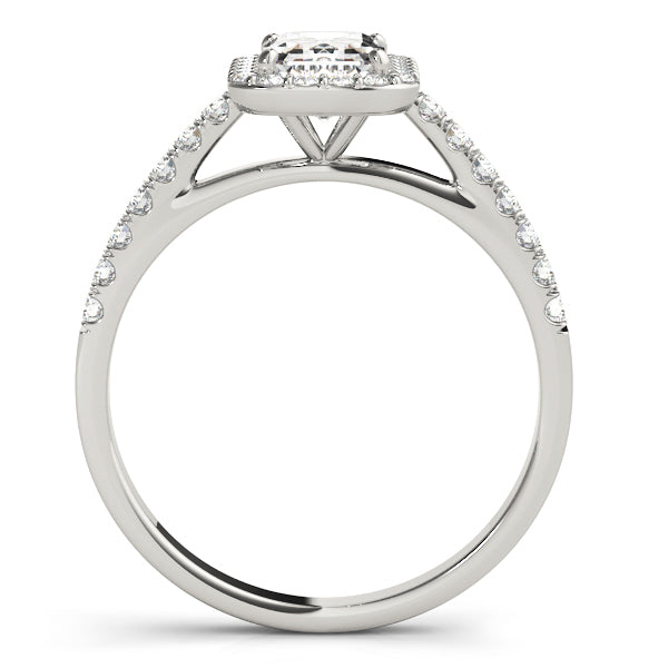 Mary-2.0 Carats Emerald Moissanite Halo & Pave Engagement Ring