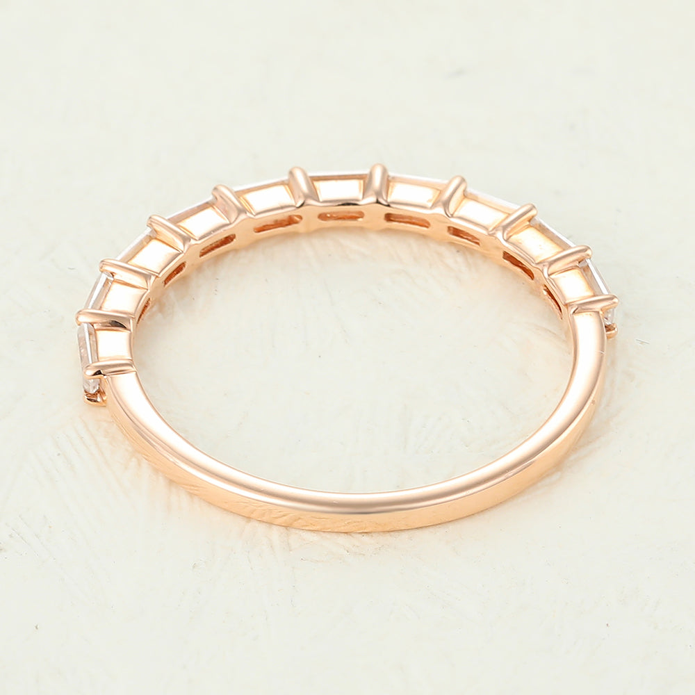 Tyler-0.6 TCW Baguette Moissanite Half Eternity Wedding Band