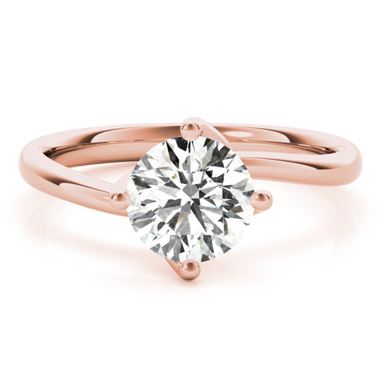 Alaina-1.0 Carats Round Moissanite Solitaire Engagement Ring