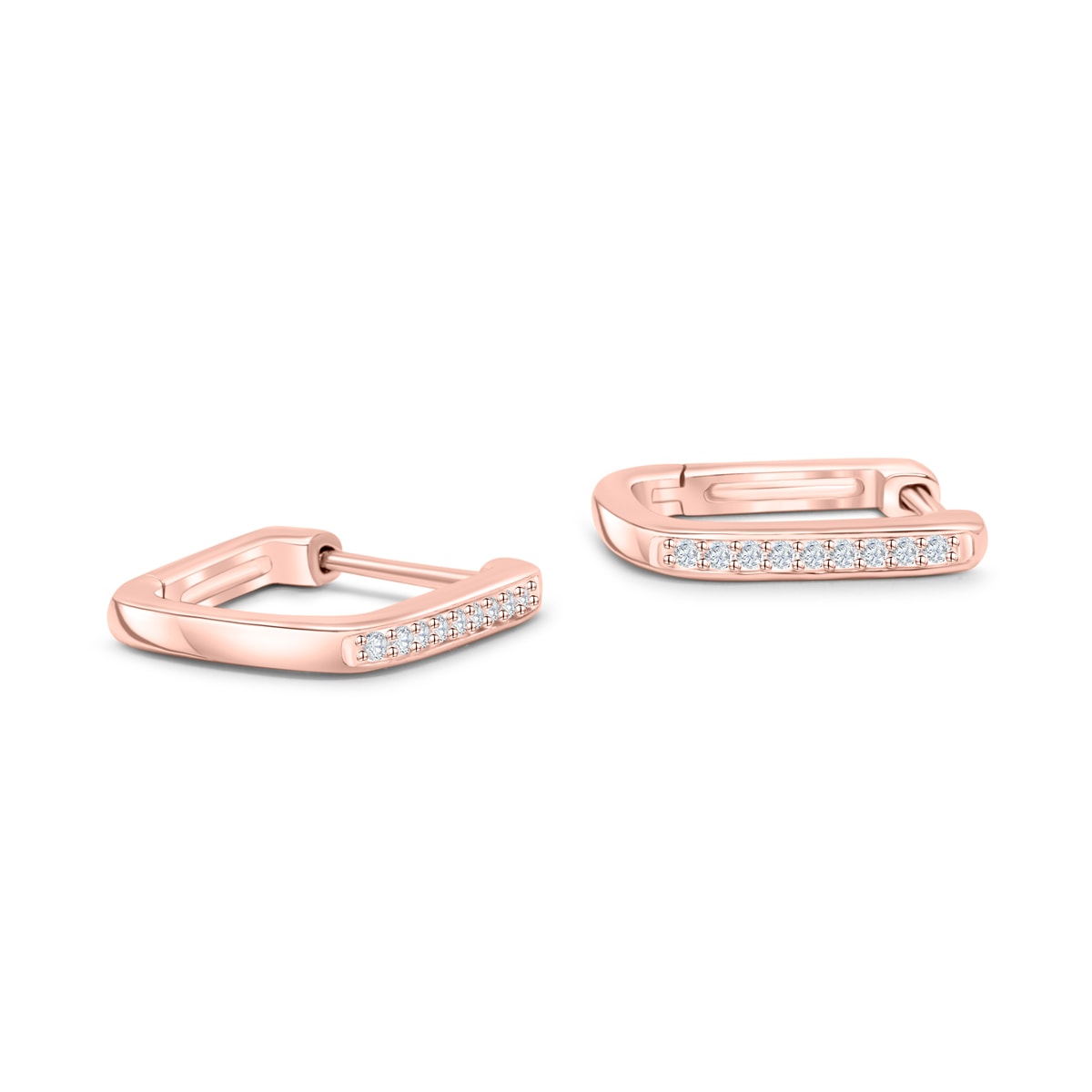 Madison- 0.05 TCW Round Moissanite Pave Stud Earrings