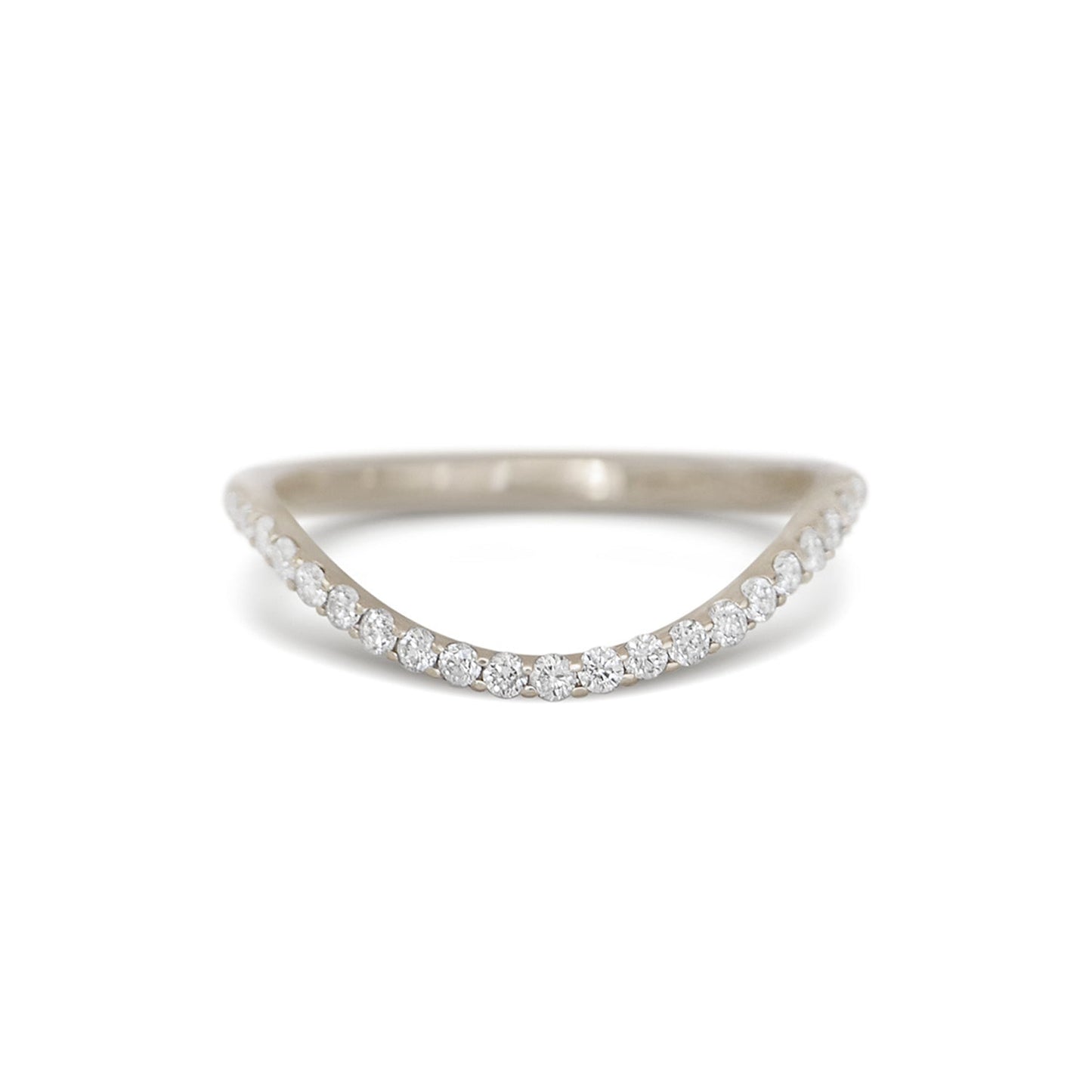 0.19 TCW Round Lab Grown Curved band setting Wedding Band