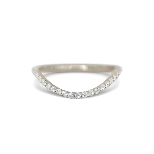 0.19 TCW Round Lab Grown Curved band setting Wedding Band