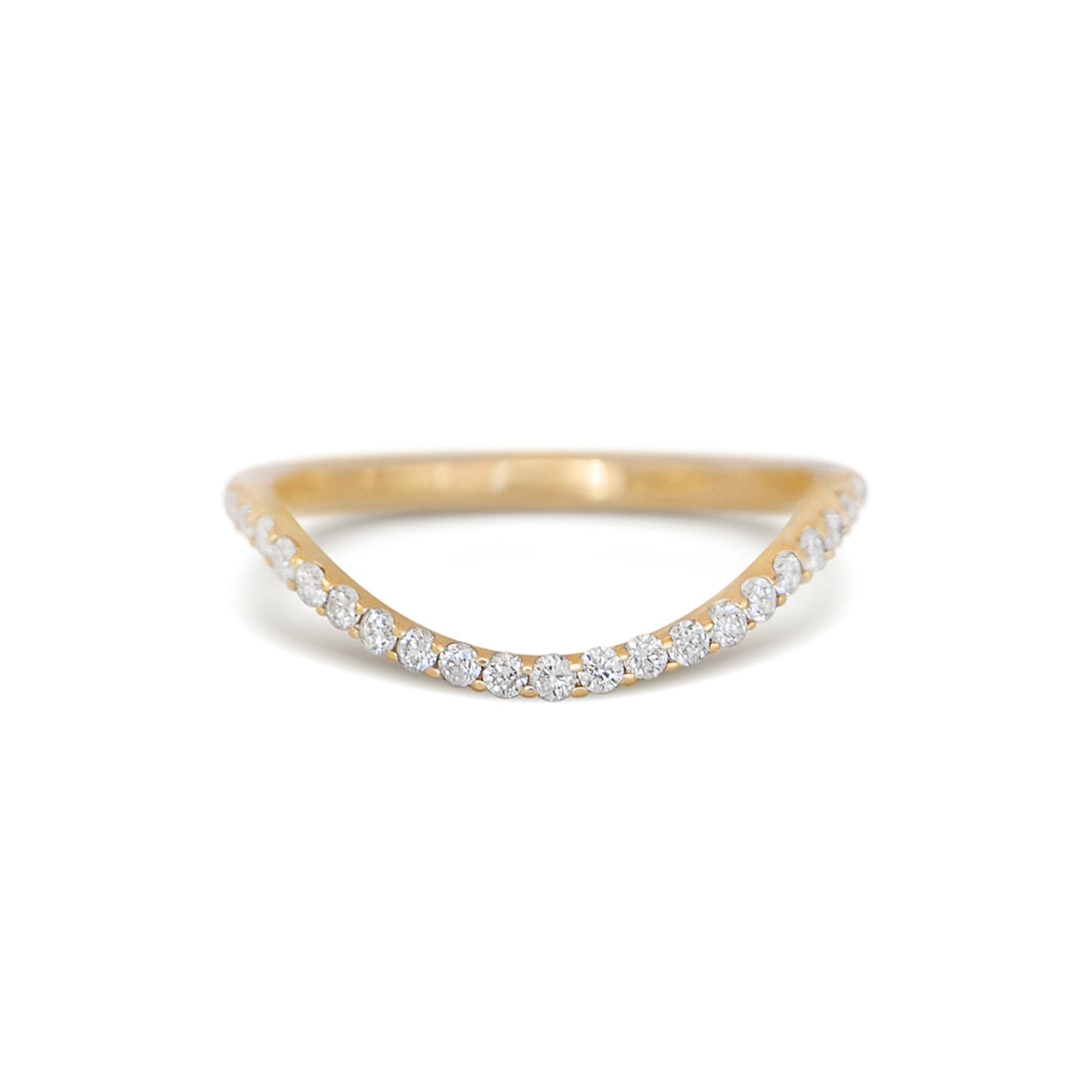 0.19 TCW Round Lab Grown Curved band setting Wedding Band