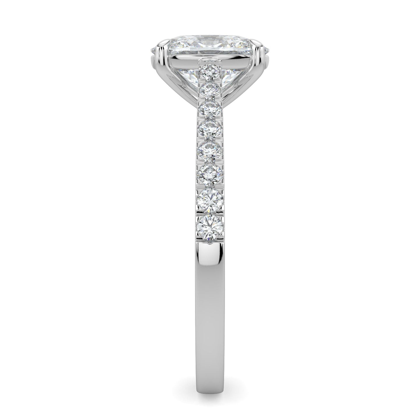 Lilian-1.50 Carats Cushion Moissanite Pave Setting Engagement Ring
