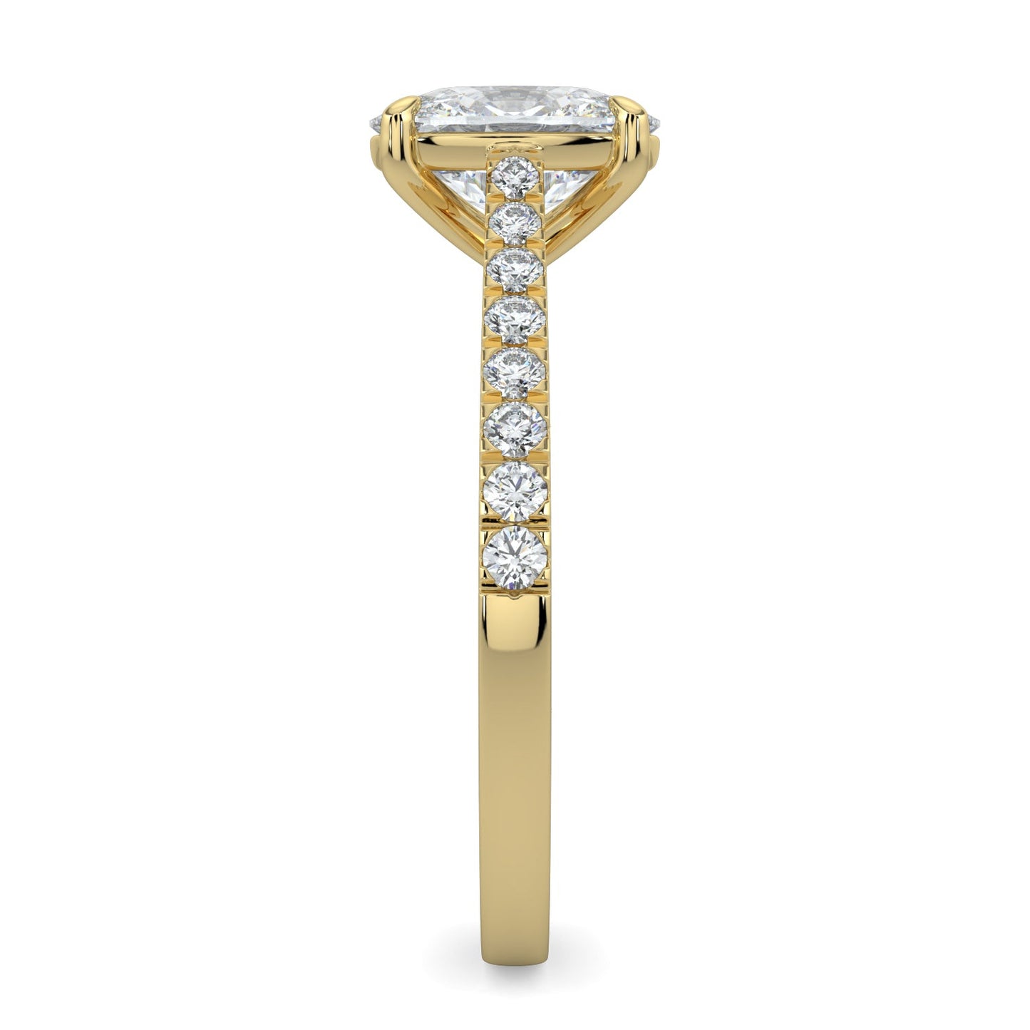 Lilian-1.50 Carats Cushion Moissanite Pave Setting Engagement Ring