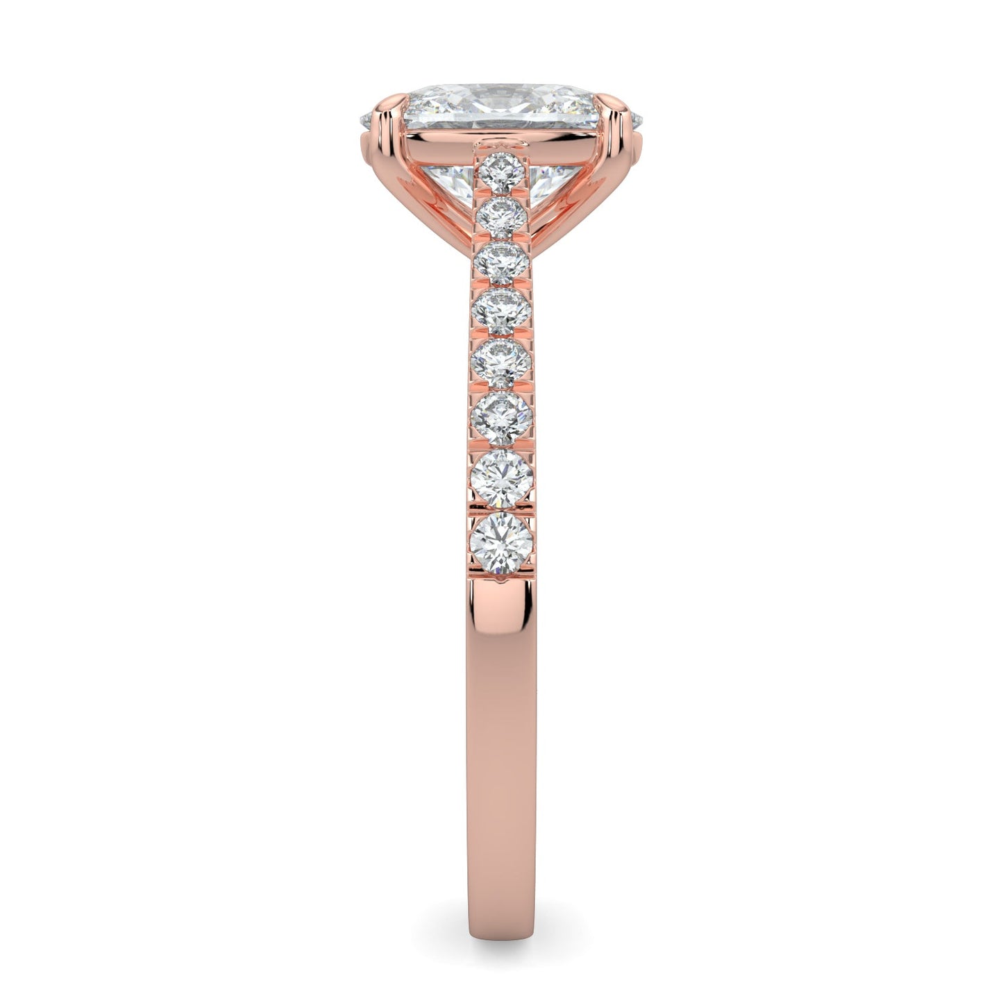 Lilian-1.50 Carats Cushion Moissanite Pave Setting Engagement Ring