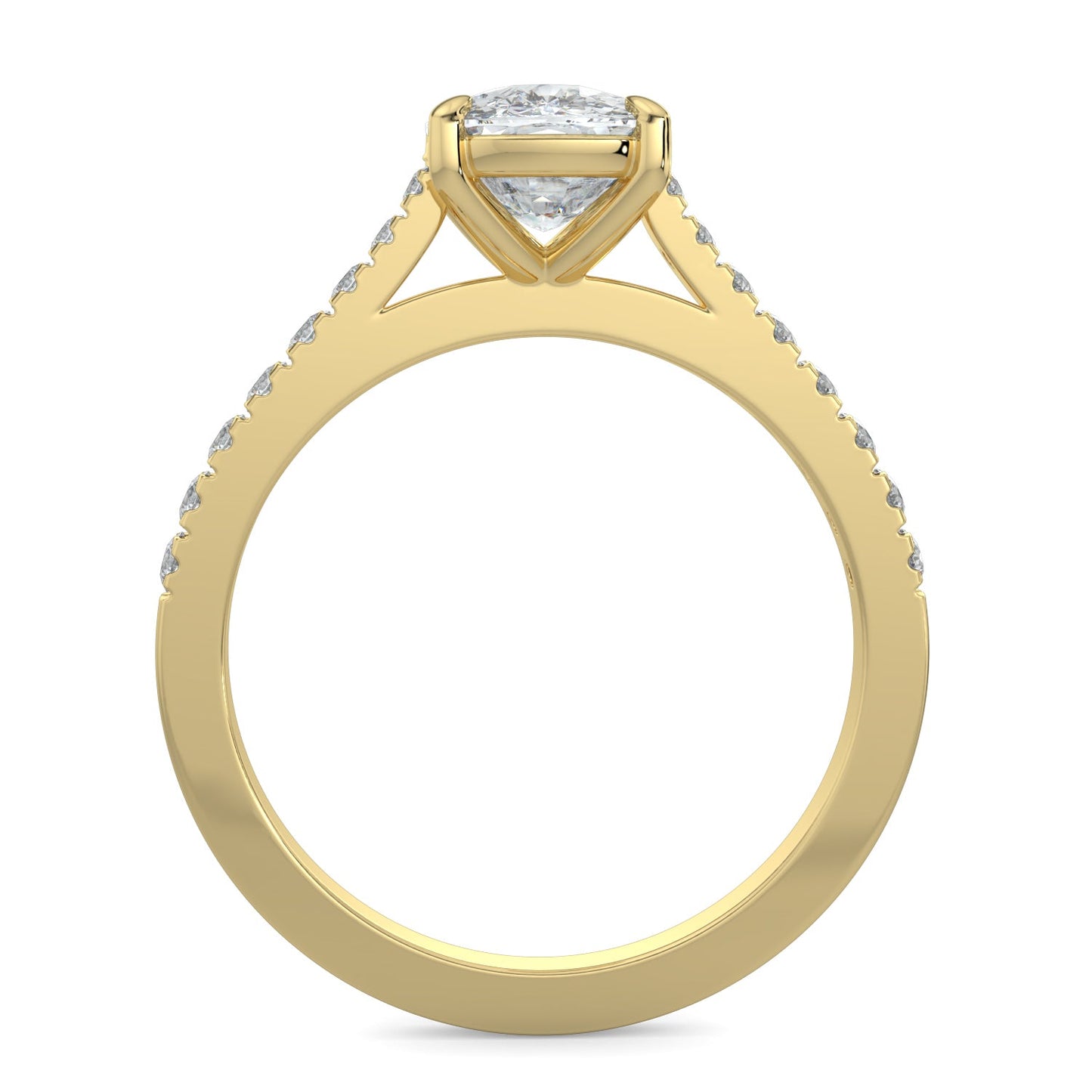 Lilian-1.50 Carats Cushion Moissanite Pave Setting Engagement Ring