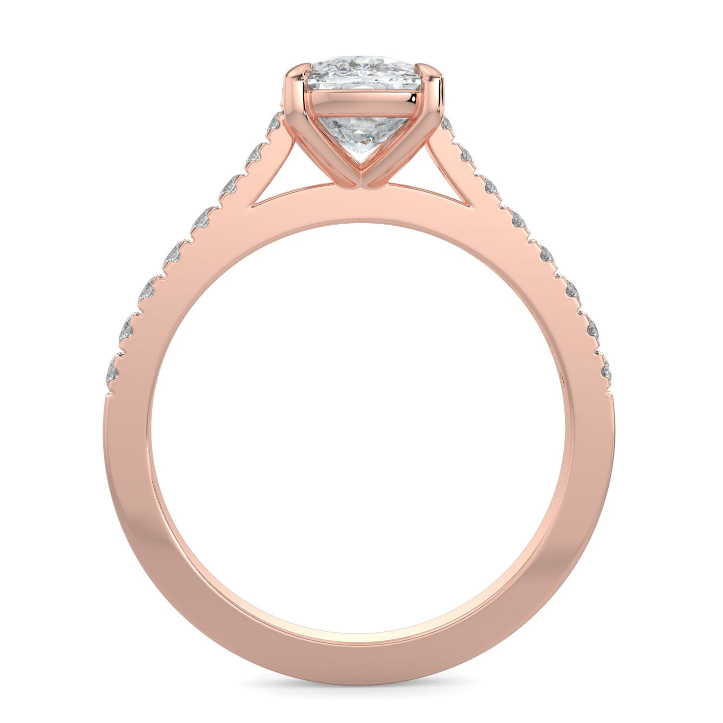 Lilian-1.50 Carats Cushion Moissanite Pave Setting Engagement Ring