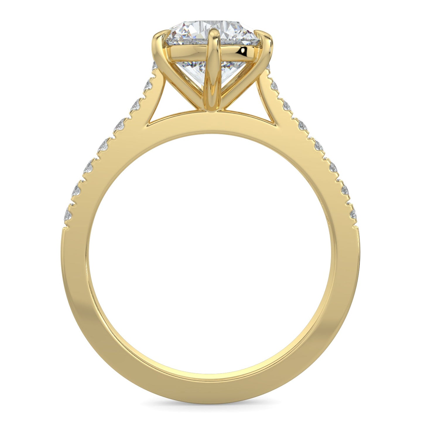 Skylar-1.0 Carats Round Moissanite Pave Setting Engagement Ring