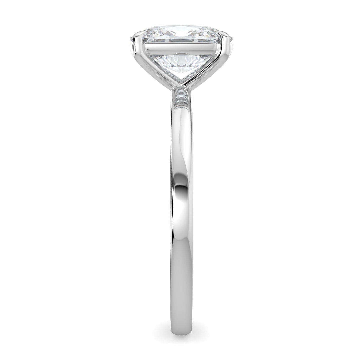 Ava-1.0 Carats Cushion Moissanite Solitaire Engagement Ring