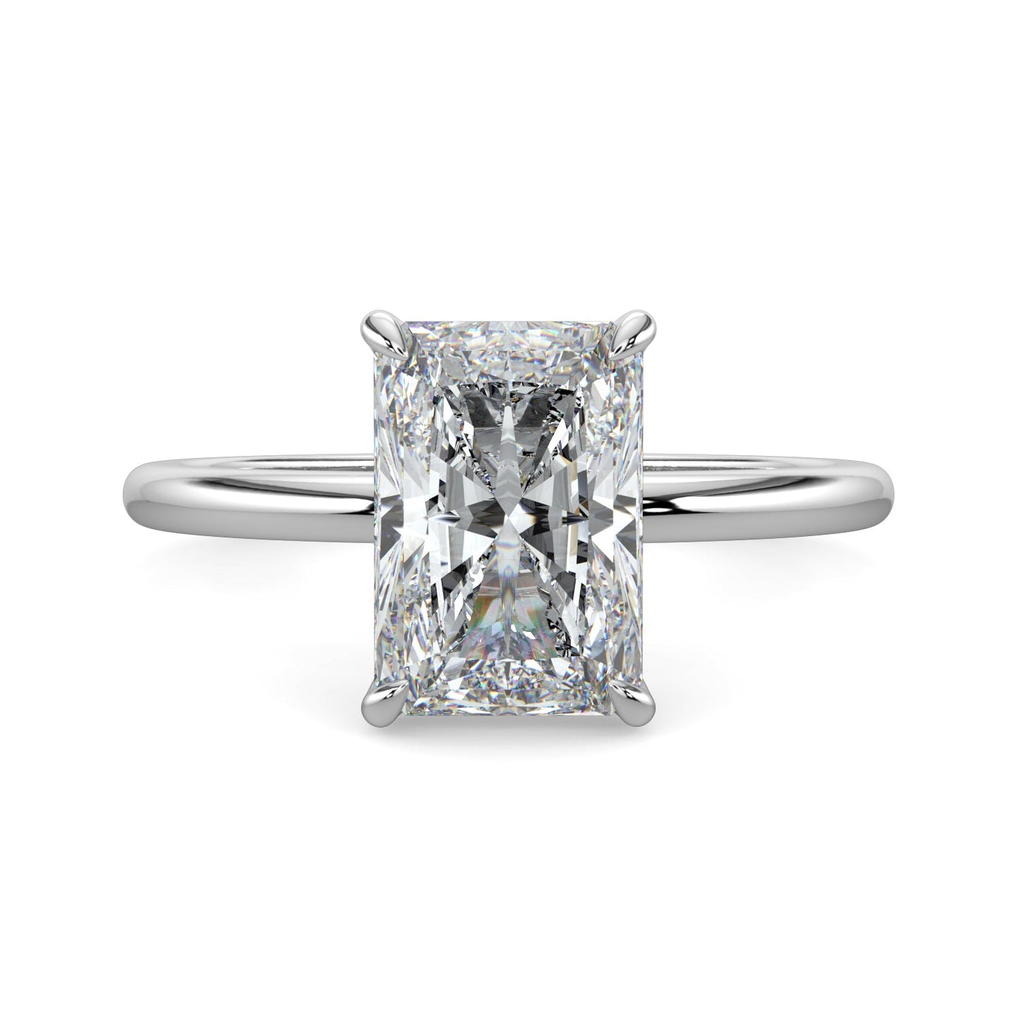 Jasmine-1.0 Carats Radiant Moissanite Solitaire Engagement Ring