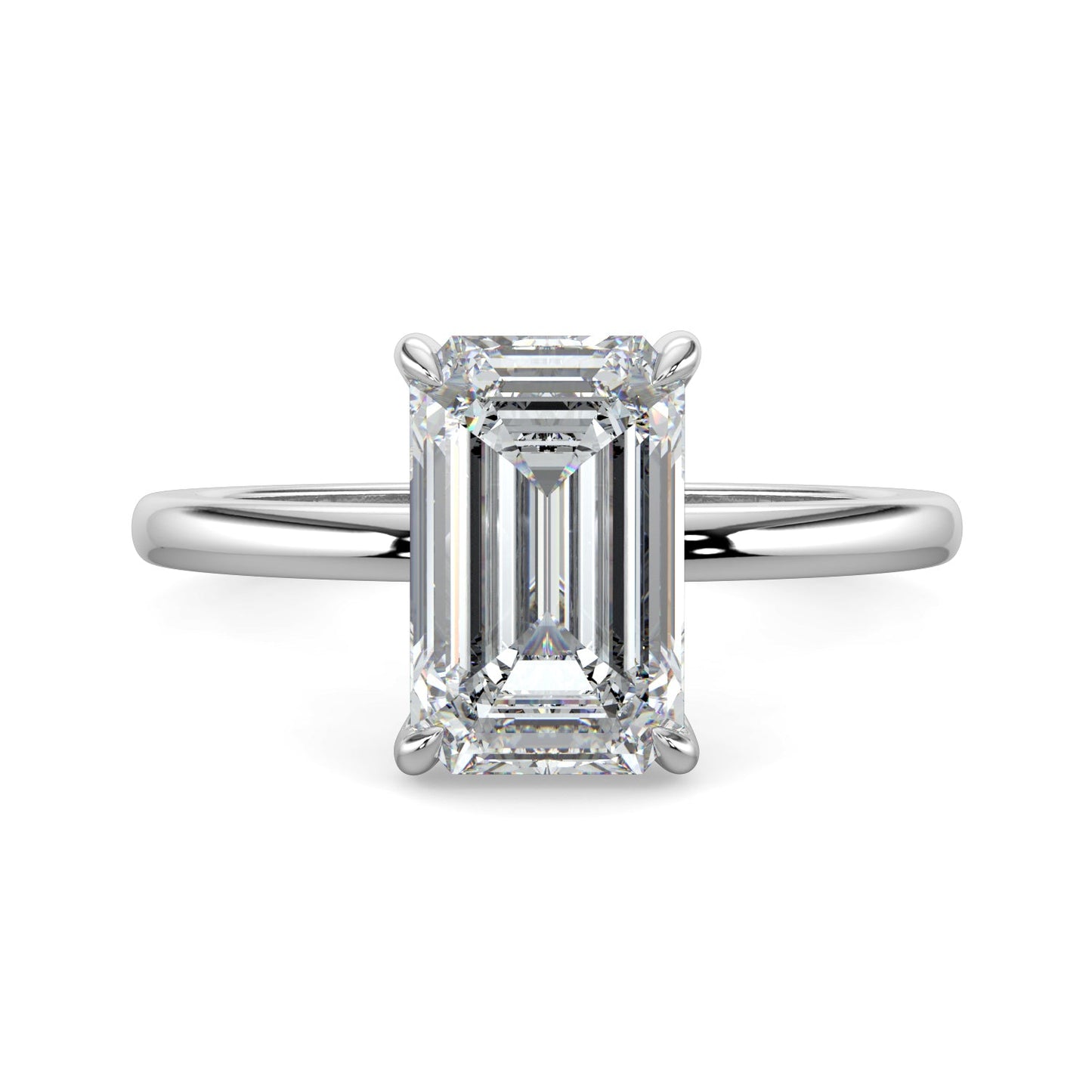 Mackenzie-1.0 Carats Emerald Moissanite Solitaire Engagement Ring