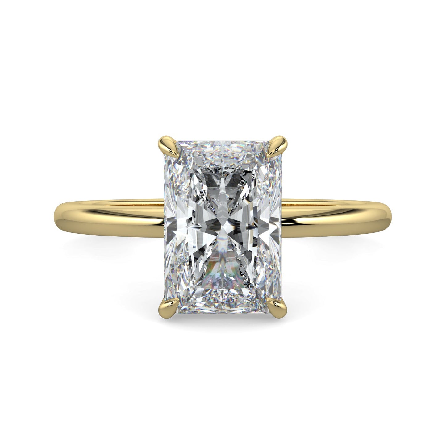 Jasmine-1.0 Carats Radiant Moissanite Solitaire Engagement Ring