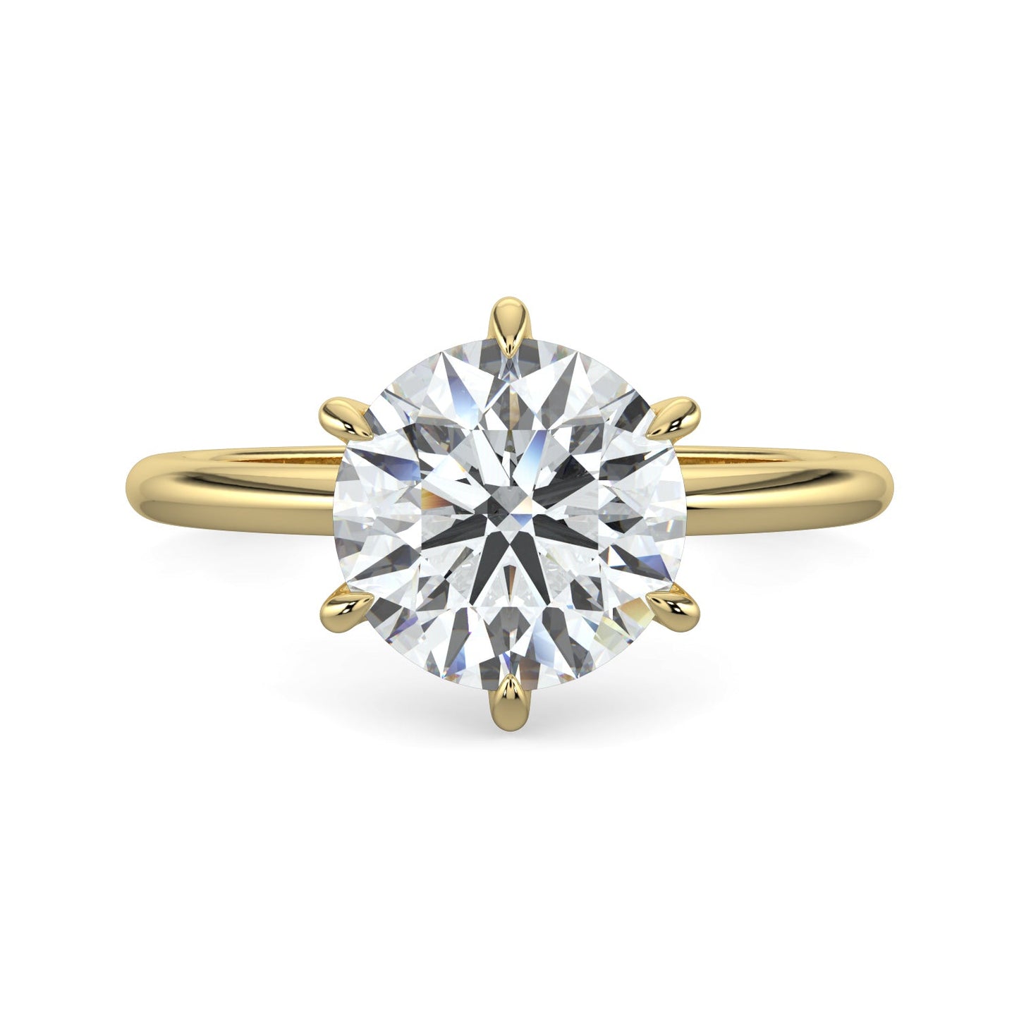 Natalie-1.0 Carats Round Moissanite Solitaire Engagement Ring