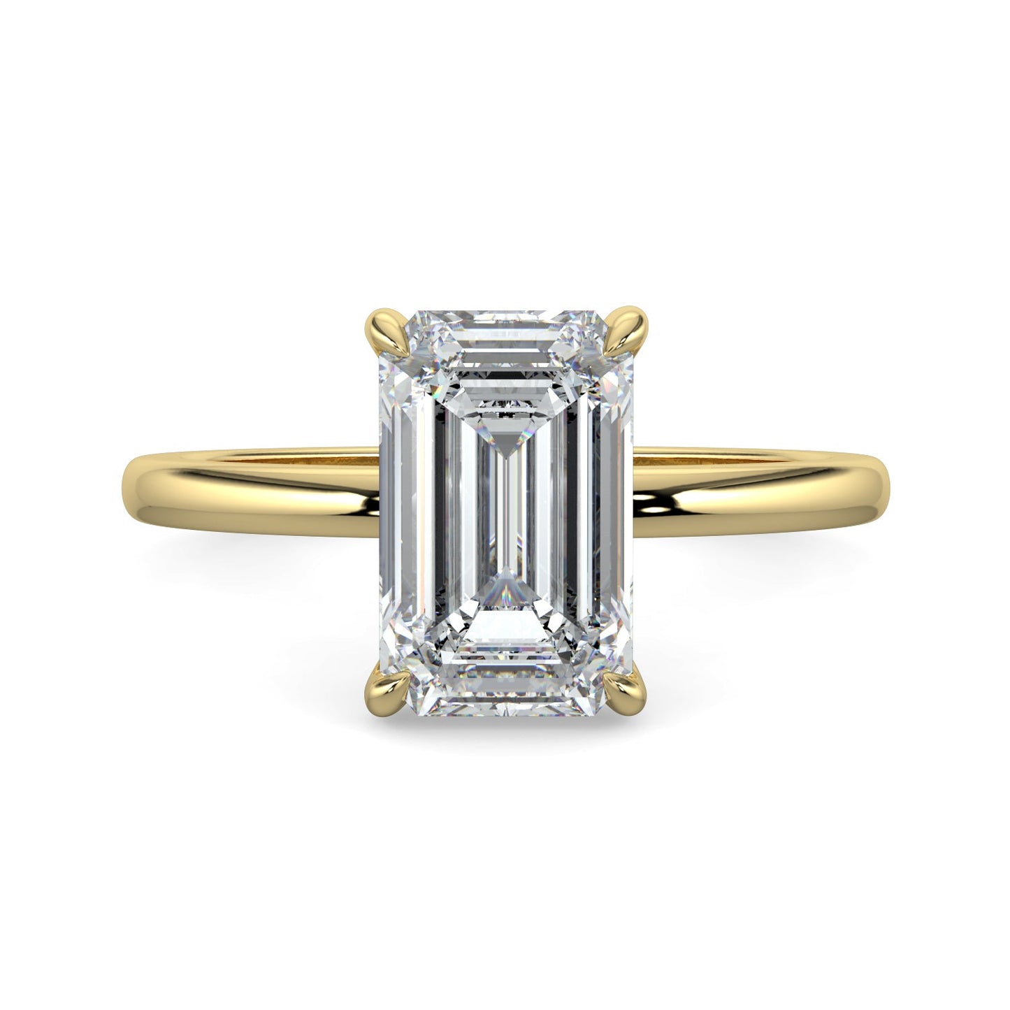 Mackenzie-1.0 Carats Emerald Moissanite Solitaire Engagement Ring