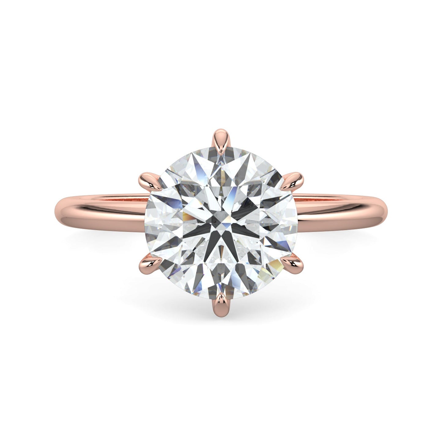Natalie-1.0 Carats Round Moissanite Solitaire Engagement Ring