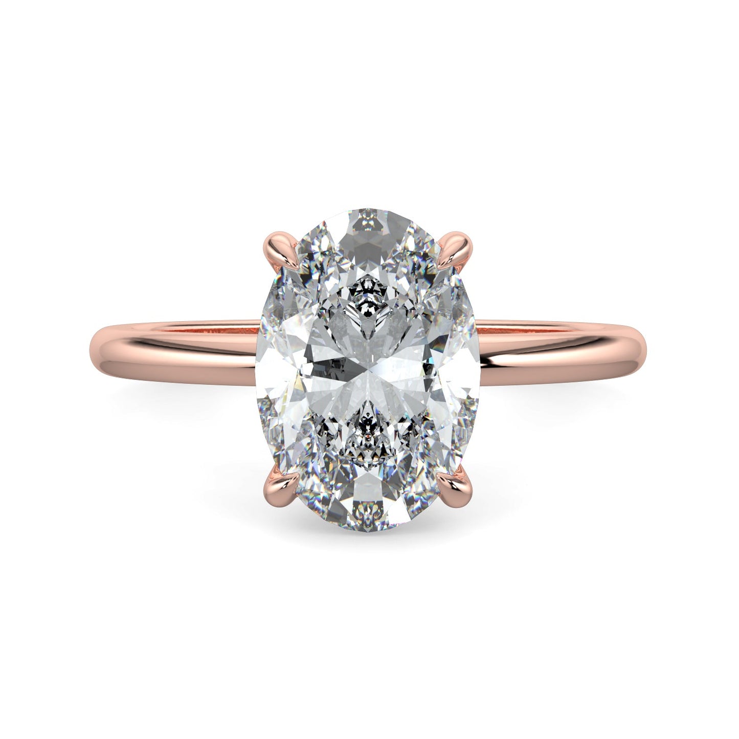Emily-2.0 Carats Oval Moissanite Solitaire Engagement Ring