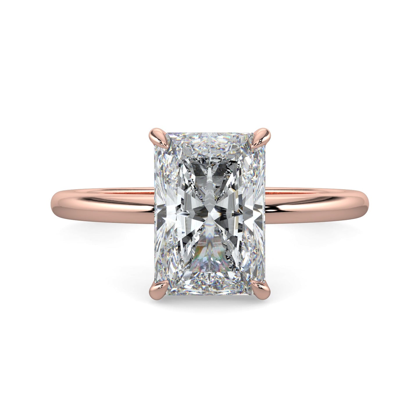 Jasmine-1.0 Carats Radiant Moissanite Solitaire Engagement Ring