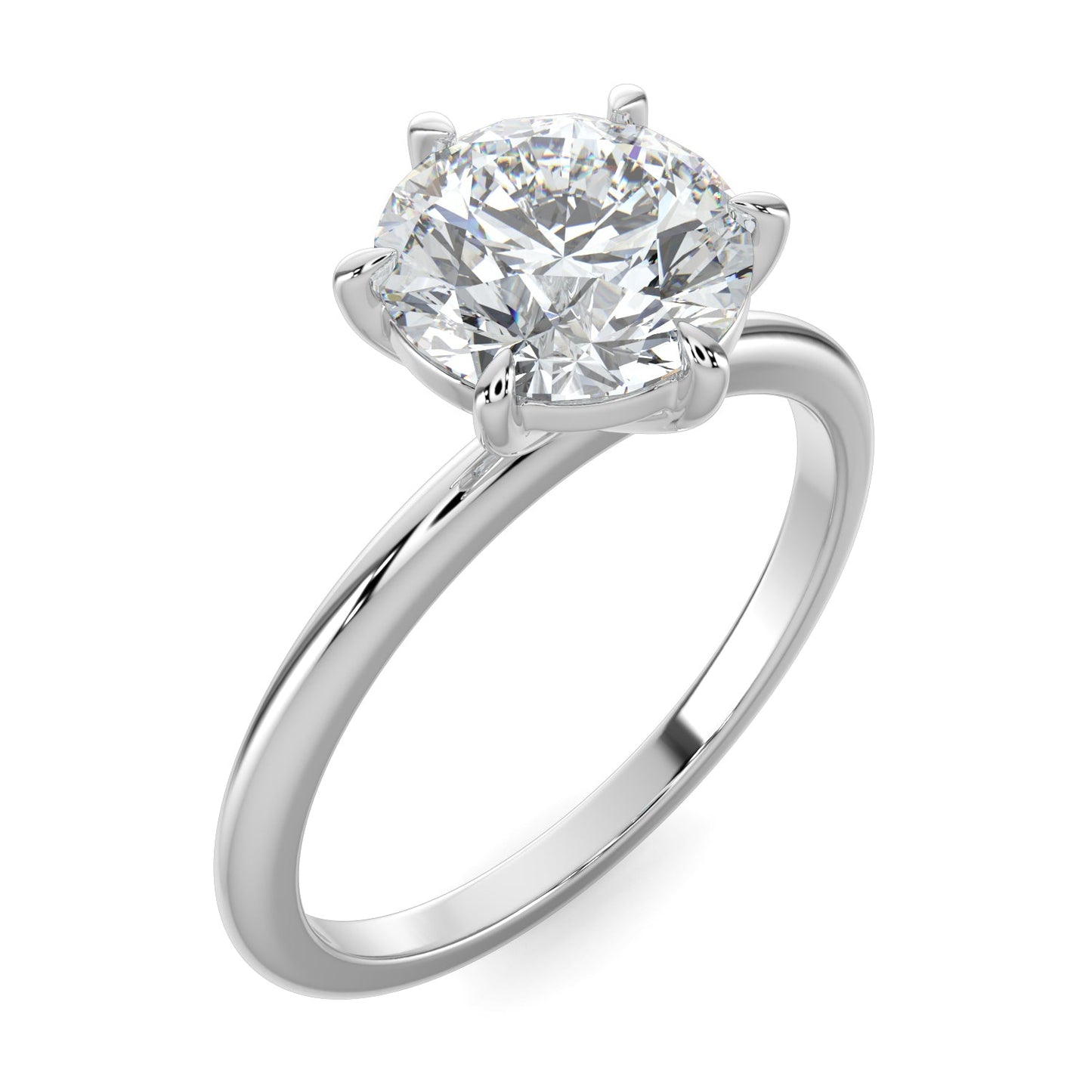 Natalie-1.0 Carats Round Moissanite Solitaire Engagement Ring