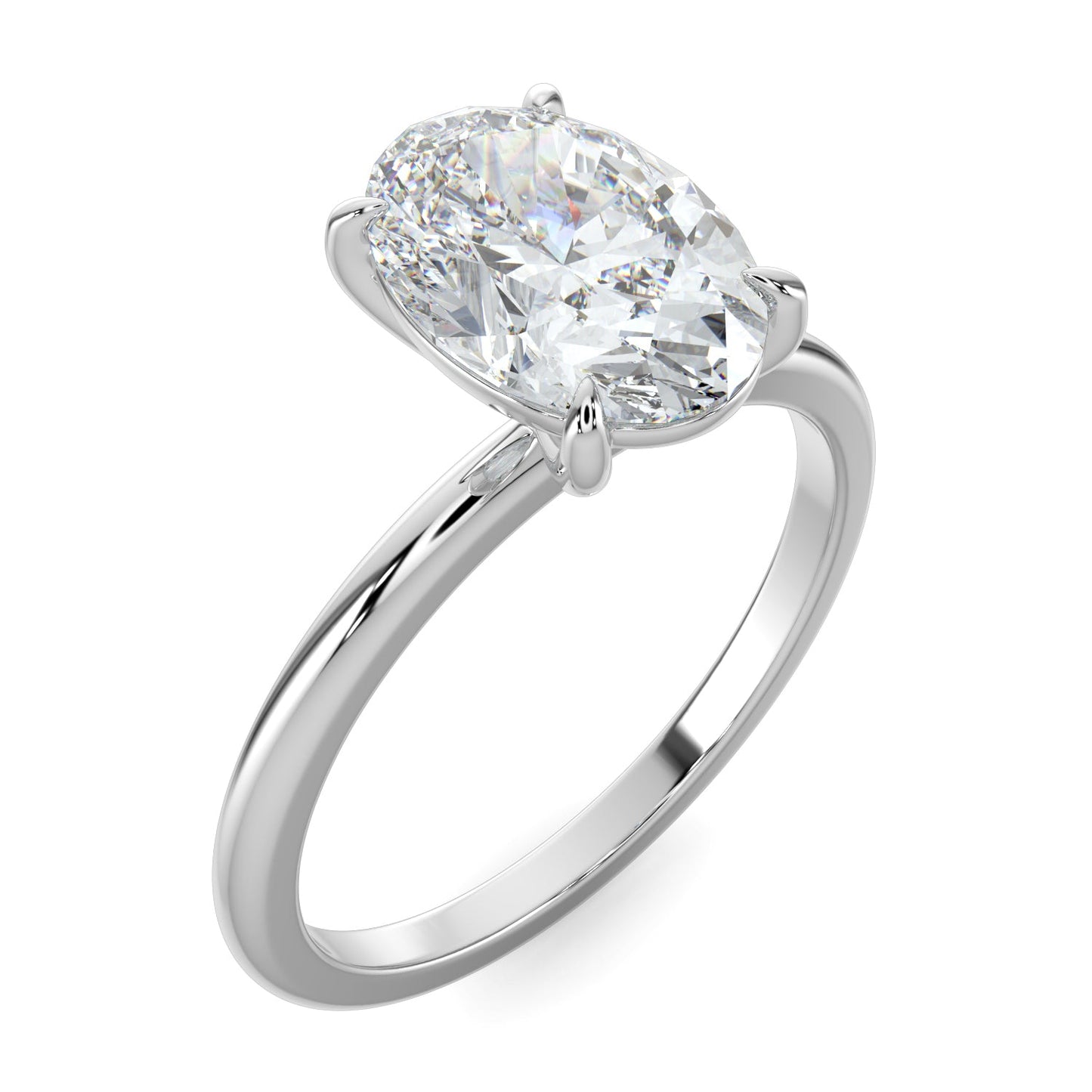 Emily-2.0 Carats Oval Moissanite Solitaire Engagement Ring