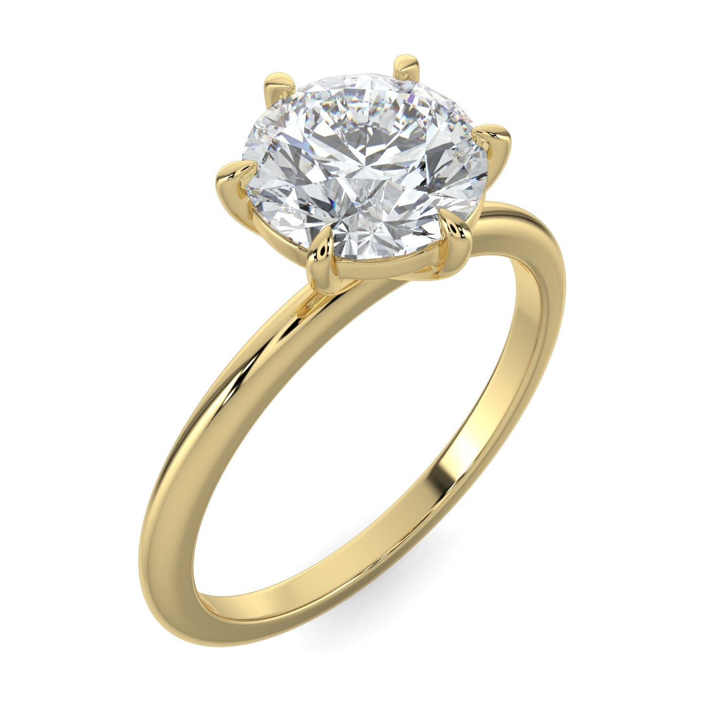 Natalie-1.0 Carats Round Moissanite Solitaire Engagement Ring