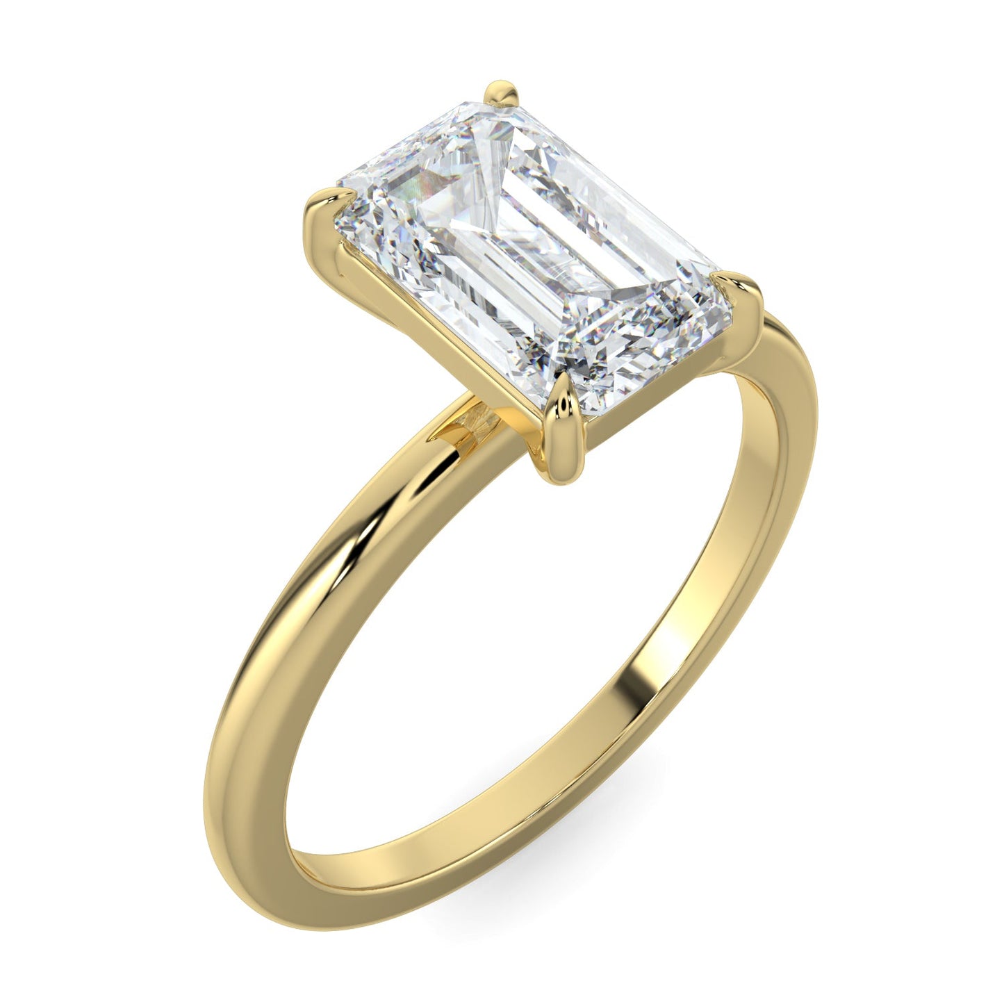 Mackenzie-1.0 Carats Emerald Moissanite Solitaire Engagement Ring