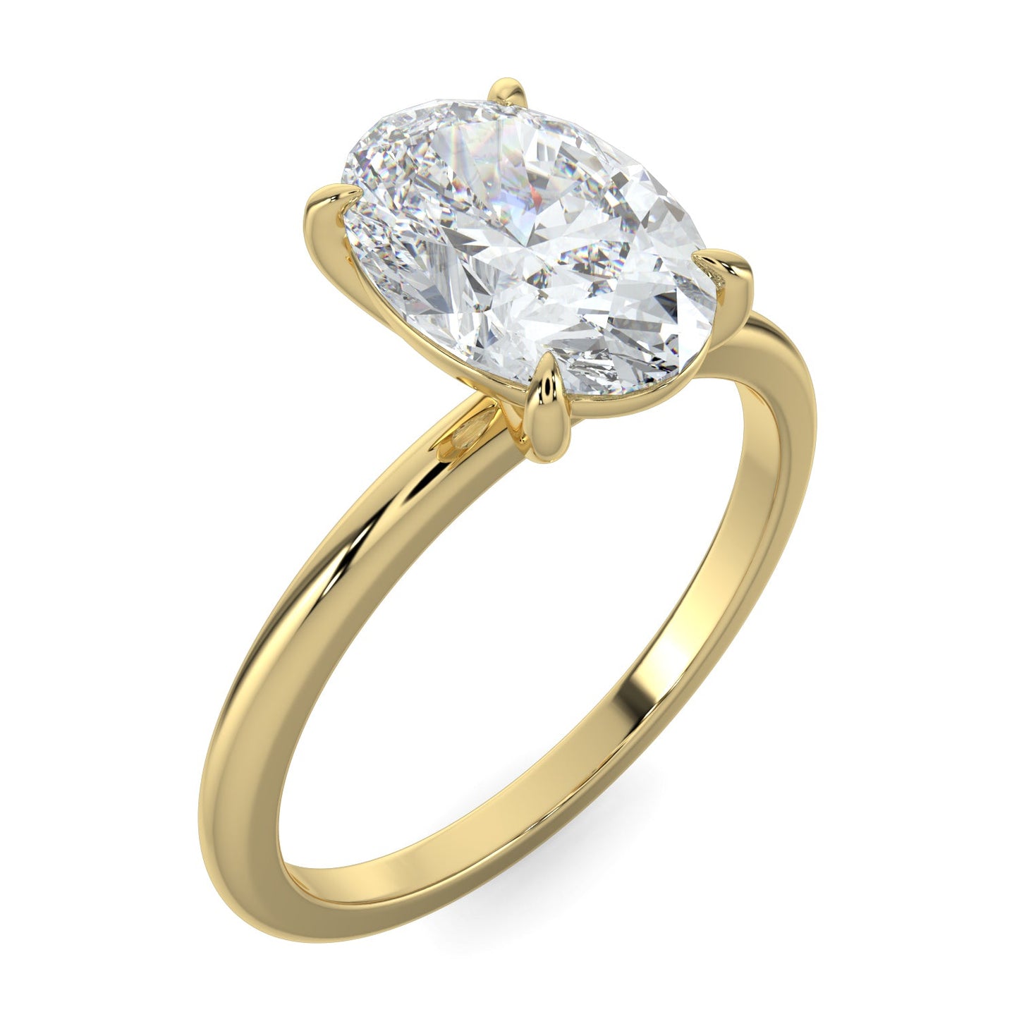 Emily-2.0 Carats Oval Moissanite Solitaire Engagement Ring