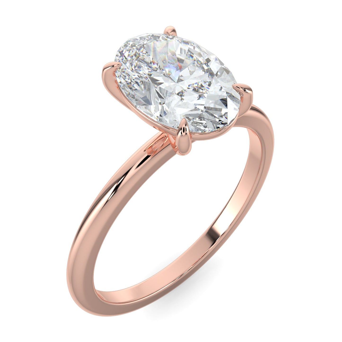 Emily-2.0 Carats Oval Moissanite Solitaire Engagement Ring