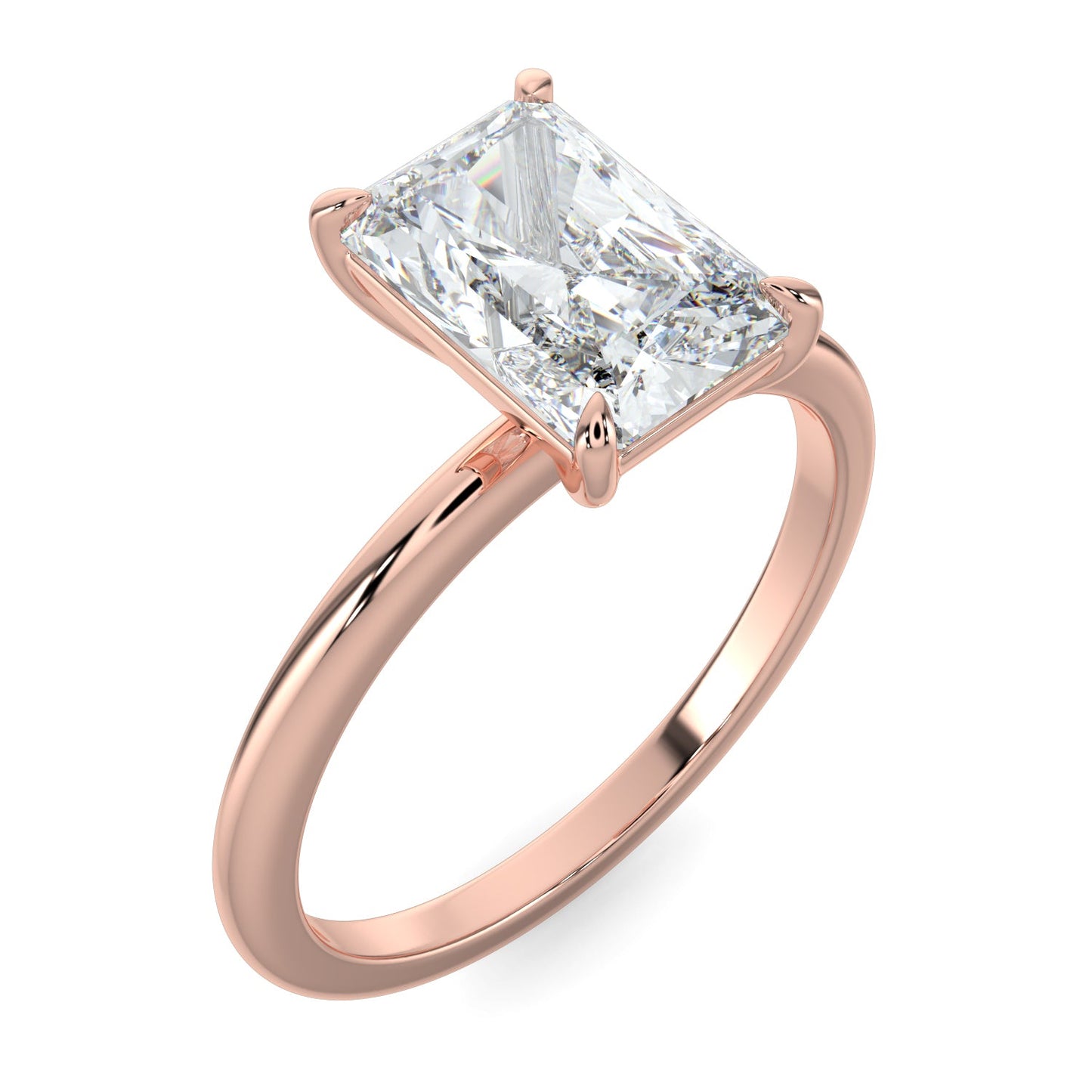 Jasmine-1.0 Carats Radiant Moissanite Solitaire Engagement Ring