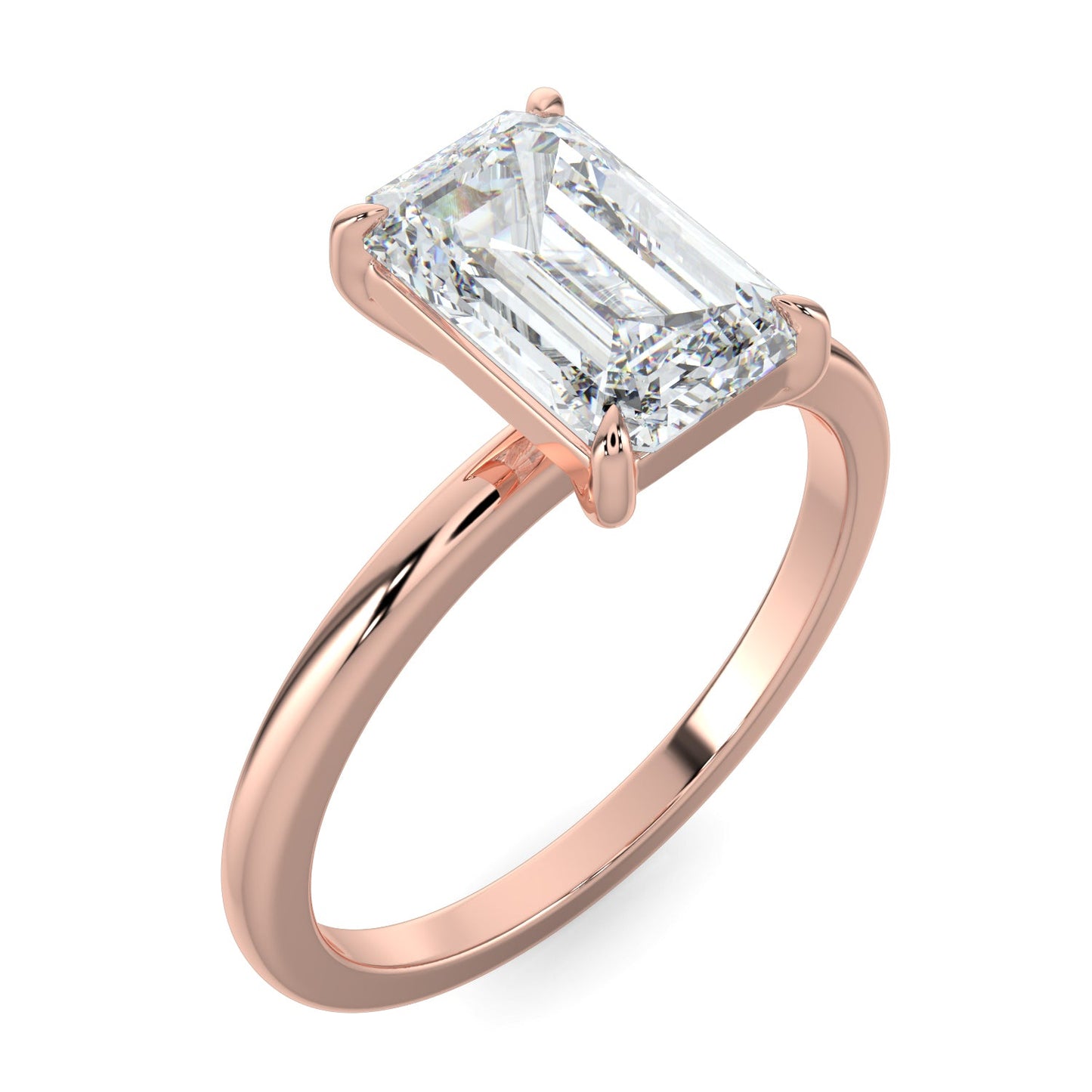 Mackenzie-1.0 Carats Emerald Moissanite Solitaire Engagement Ring