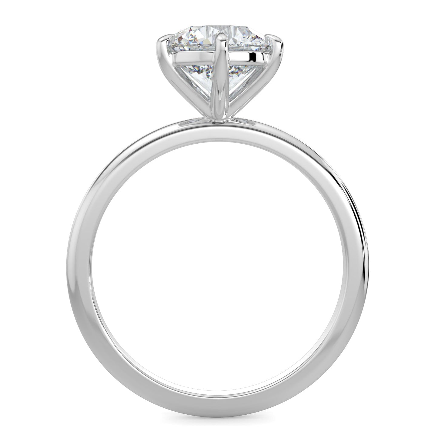 Natalie-1.0 Carats Round Moissanite Solitaire Engagement Ring