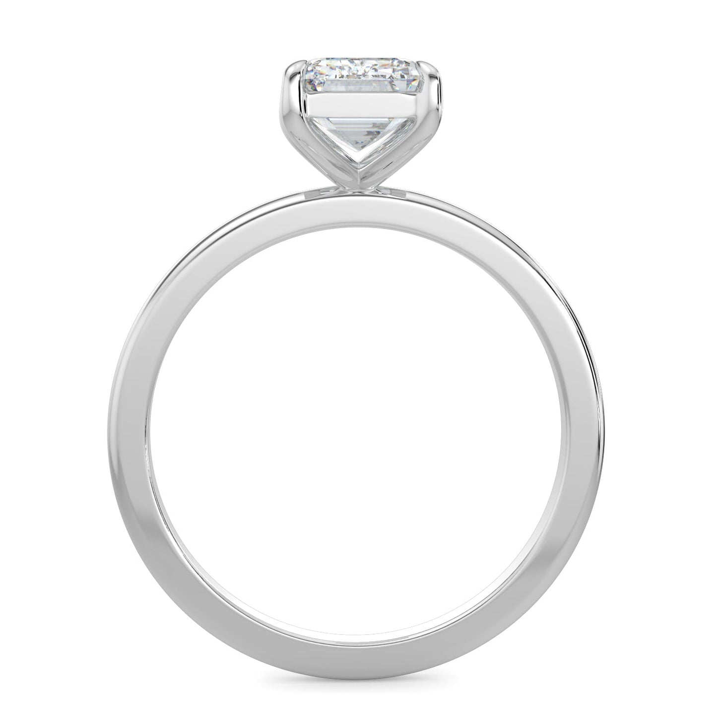 Mackenzie-1.0 Carats Emerald Moissanite Solitaire Engagement Ring