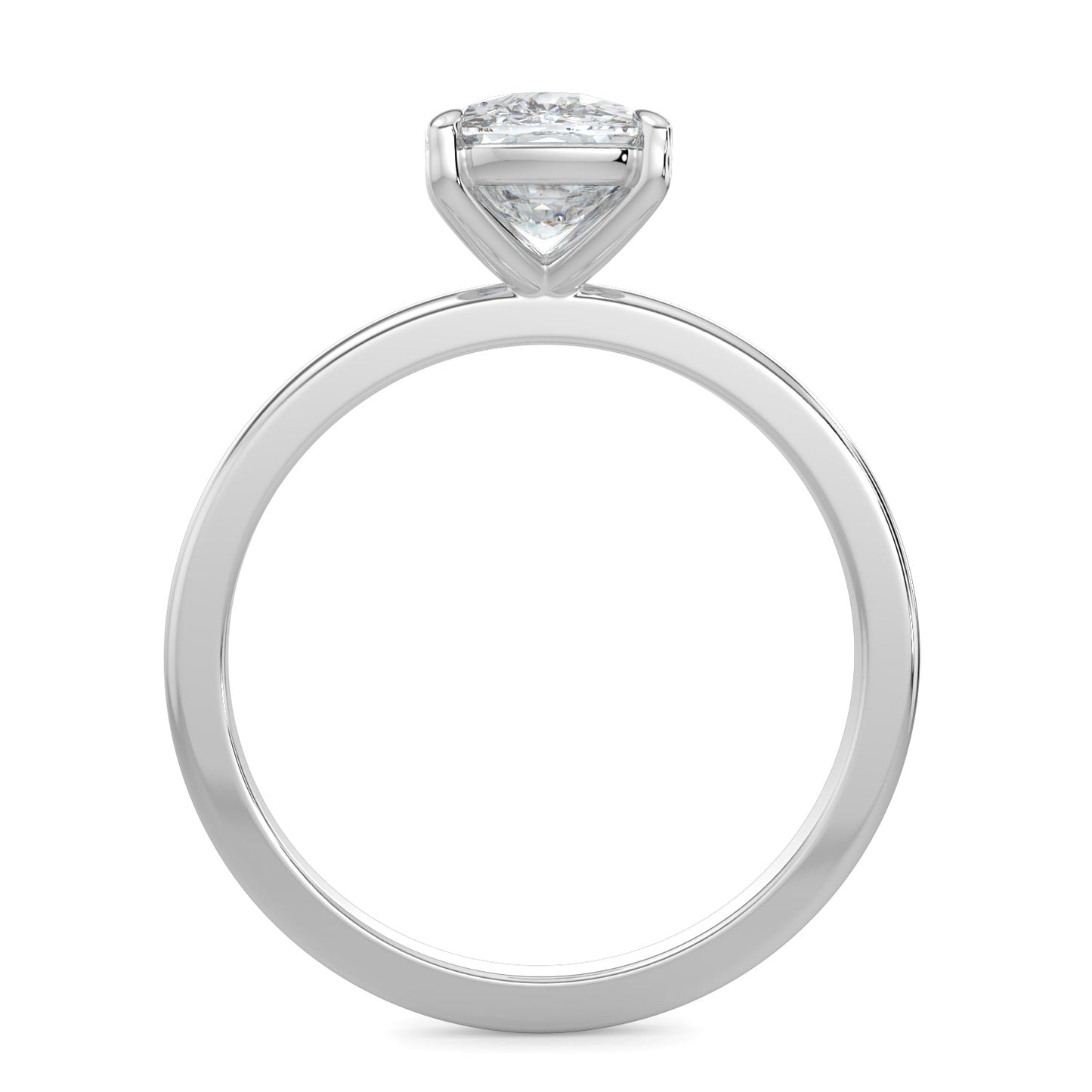 Ava-1.0 Carats Cushion Moissanite Solitaire Engagement Ring