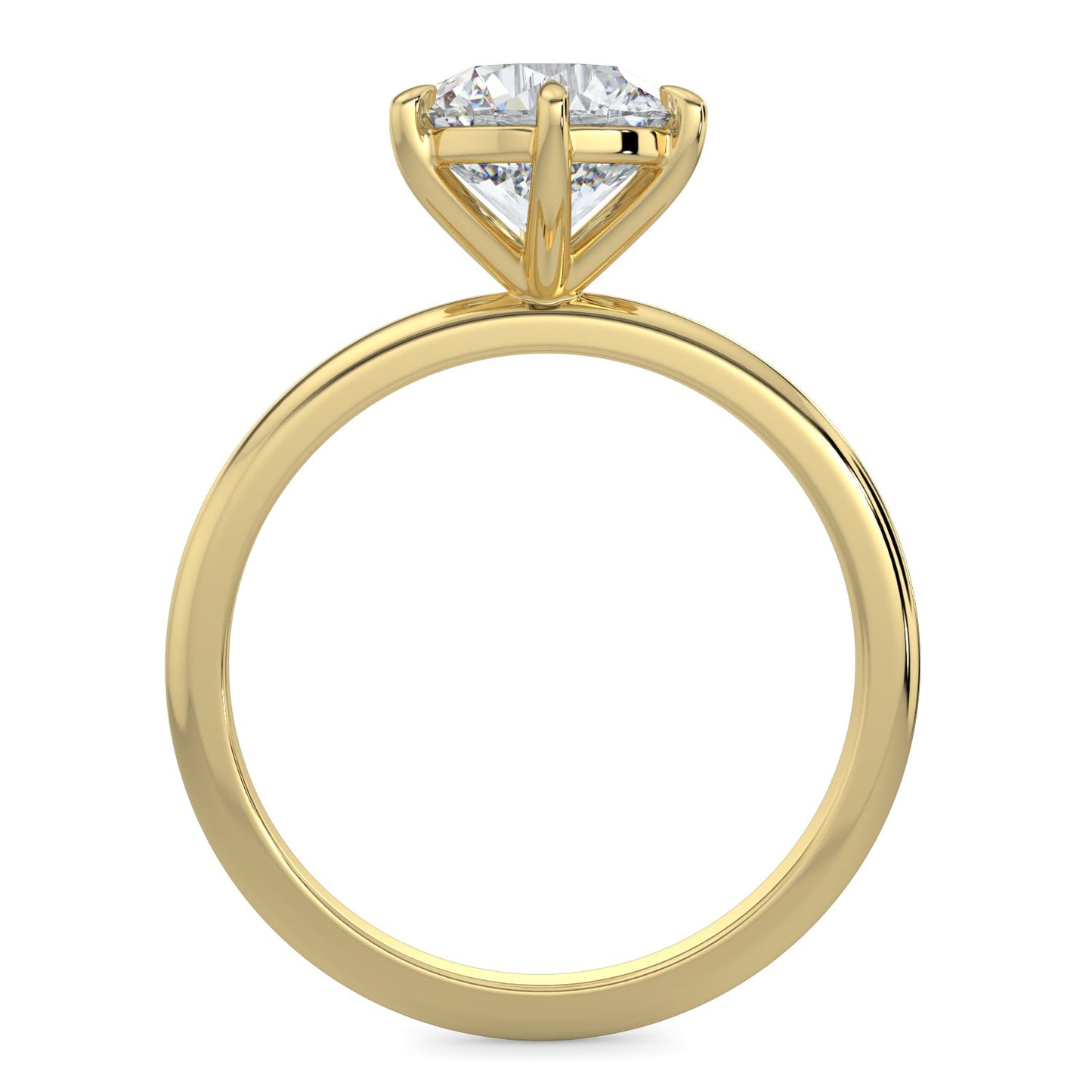 Natalie-1.0 Carats Round Moissanite Solitaire Engagement Ring