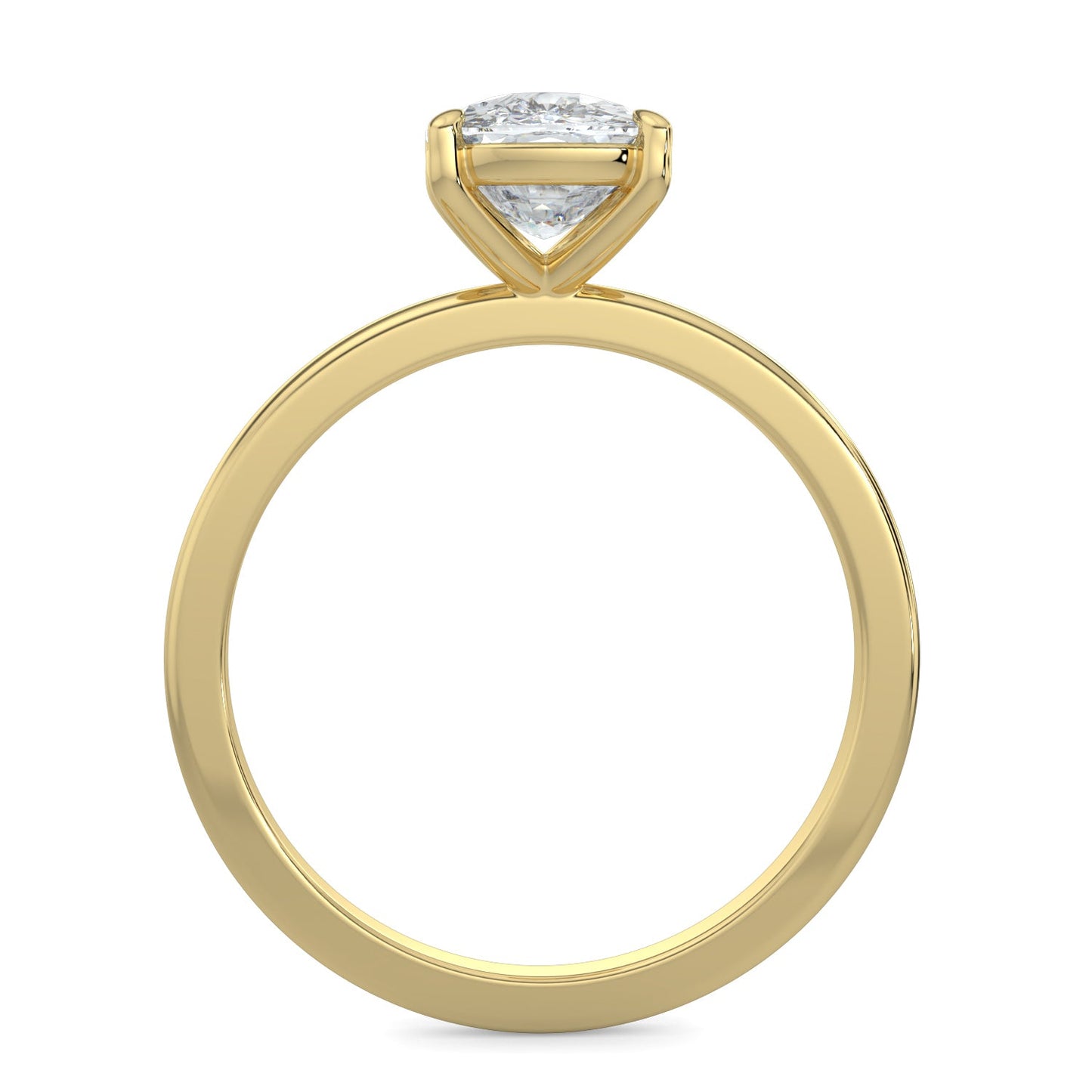 Ava-1.0 Carats Cushion Moissanite Solitaire Engagement Ring
