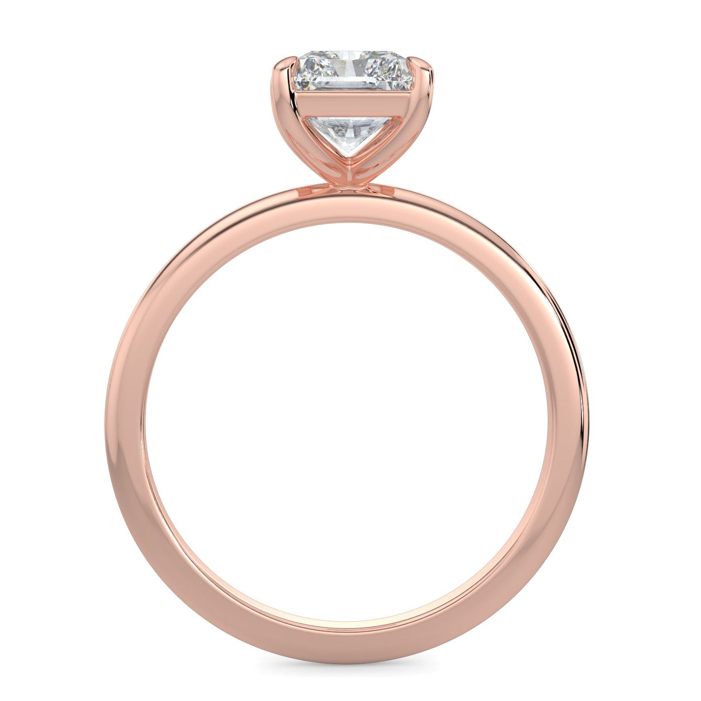 Jasmine-1.0 Carats Radiant Moissanite Solitaire Engagement Ring